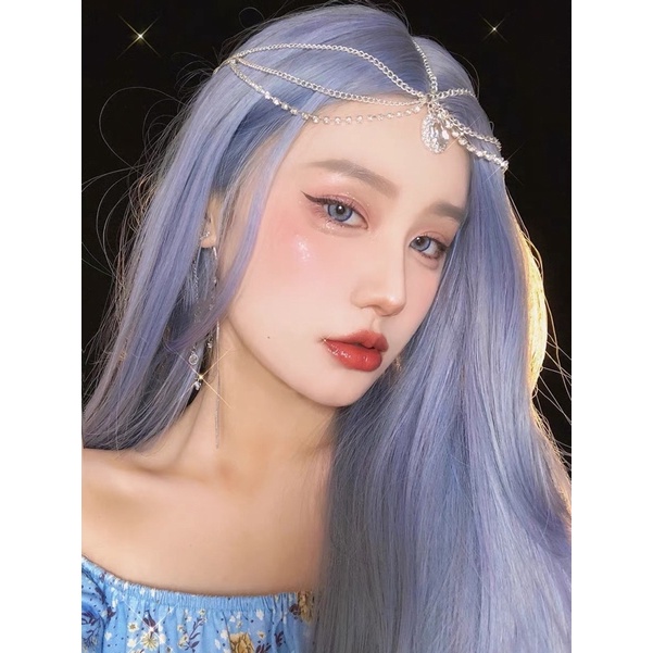 TS208 full wig korean straight tanpa poni ROSE 65-70 cm