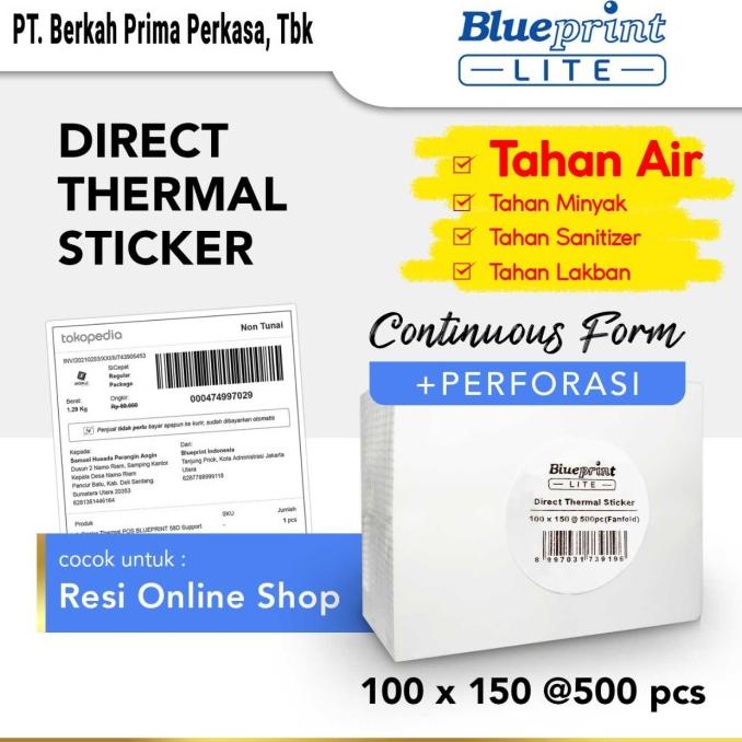 

Direct Thermal Sticker Label Resi BLUEPRINT Lite 100x150 mm 500Pcs CF