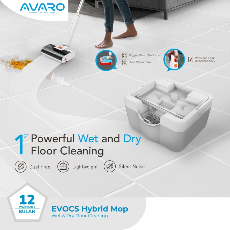 AVARO Evocs Alat Pel Canggih Wet and Dry Floor Cleaning Mop