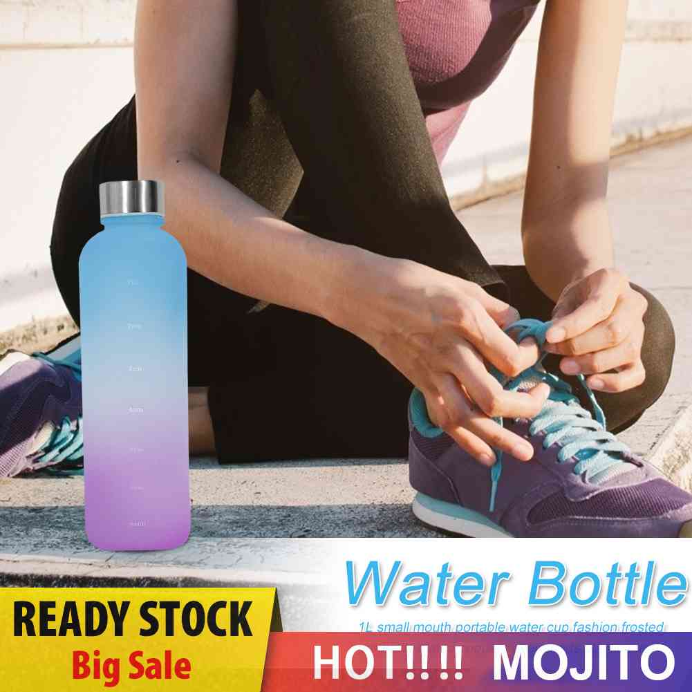 Botol Air Minum Portable Kapasitas 1L Bahan Plastik Dengan Penanda Waktu