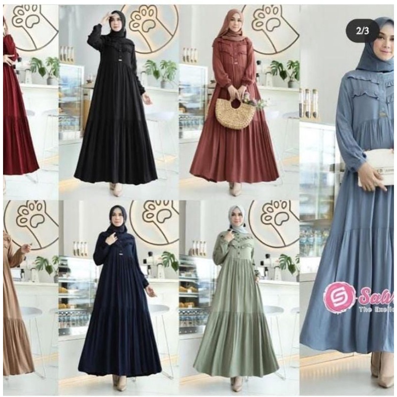 Salvina - Midi Dress Katun Uniqlo Renda Depan