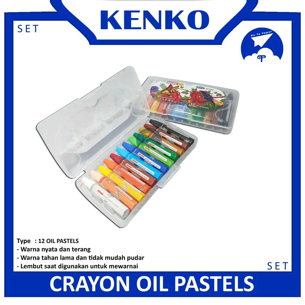 

Kenko Crayon Oil Pastel 12 Color PP Case - Garden - Set