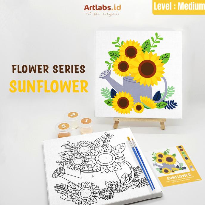 

SUNFLOWER - Paint By Number 10 Color [Flower Series] | Painting Kit
