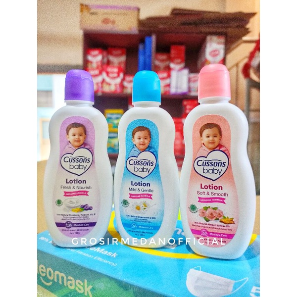 CUSSONS BABY LOTION - BODY LOTION BAYI - MENGURANGI KEMERAHAN PADA KULIT BAYI, MEMBERI PERLINDUNGAN EKSTRA PADA KULIT BAYI