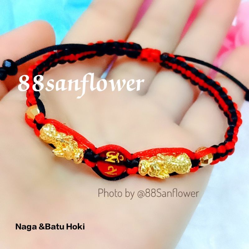 Gelang Naga kembar Gelang Tali  Emas Pixiu Keberuntungan Perhiasan XUPING Lapis Emas