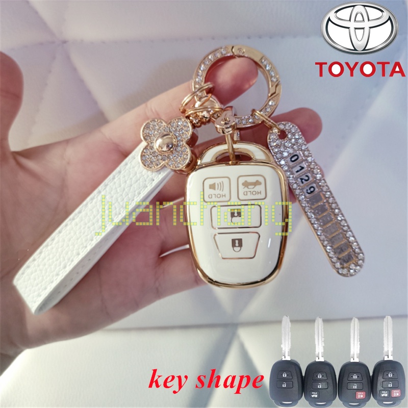 Case Pelindung Kunci Mobil Bahan TPU Untuk Toyota vios Yaris ATIV CAMRY Prius 2014-2020 Corolla RAV4 Toyota SIENTA / ATIV 2018 / 4 Tombol