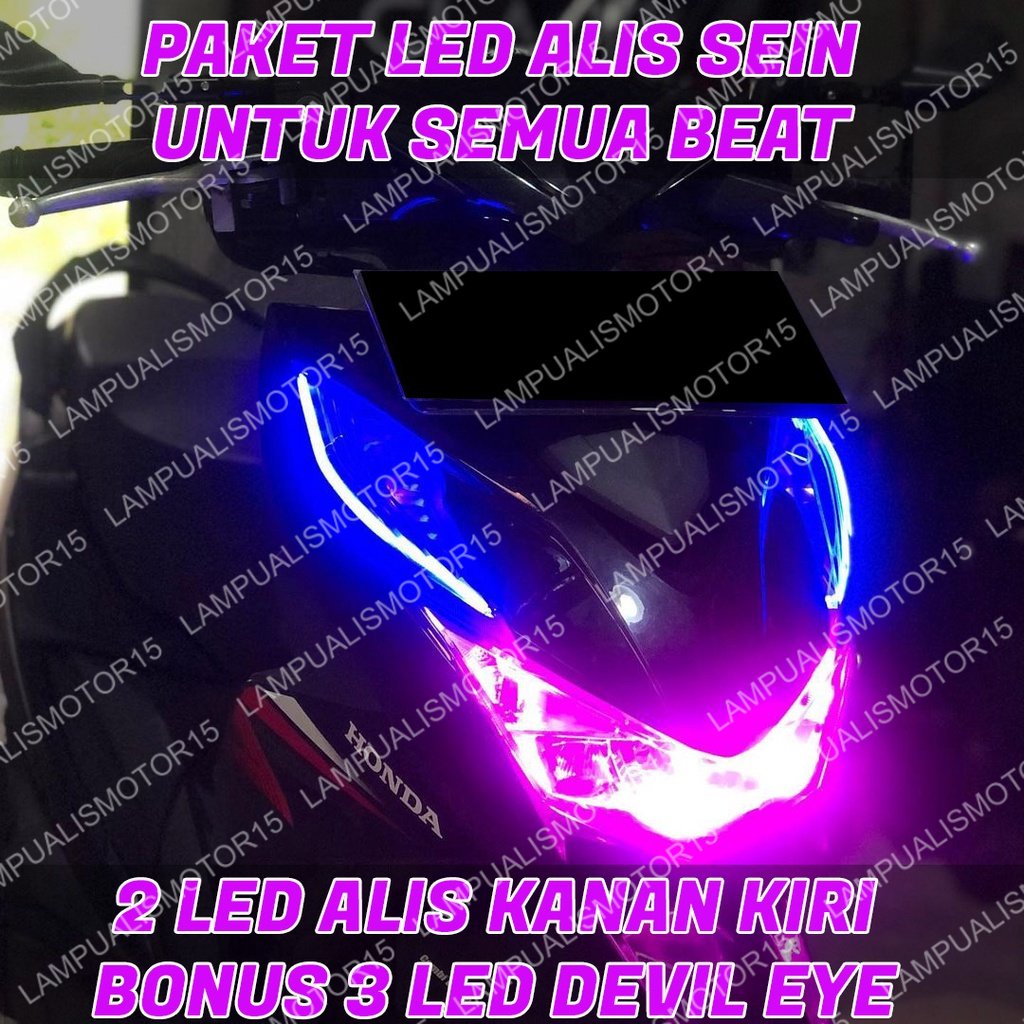 LAMPU DRL LAMPU ALIS BONUS DEVIL EYE UNTUK SEMUA BEAT LAMPU ALIS DRL LED BEAT BEAT STREET 2020 2021 2022 LAMPU ALIS MOTOR BEAT NEW AKSESORIS MOTOR BEAT LED LAMPU SENJA