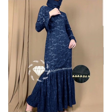 Baju Gamis Brukat Wanita Remaja Duyung Terbaru 2022 Gamis Wanita Elegant Pesta Kondangan Model Kekin