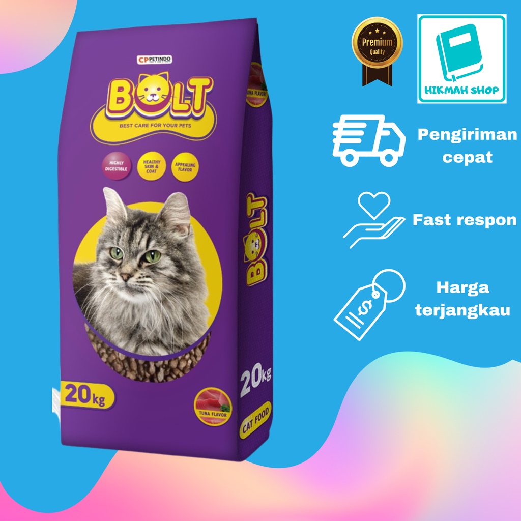 Makanan kucing kering Bolt bol bold adult 1kg 2kg 20kg  promo gratis ongkir 1 karung