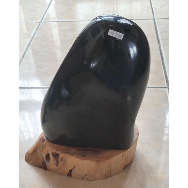 Batu Obsidian Poles Hitam Kecoklatan