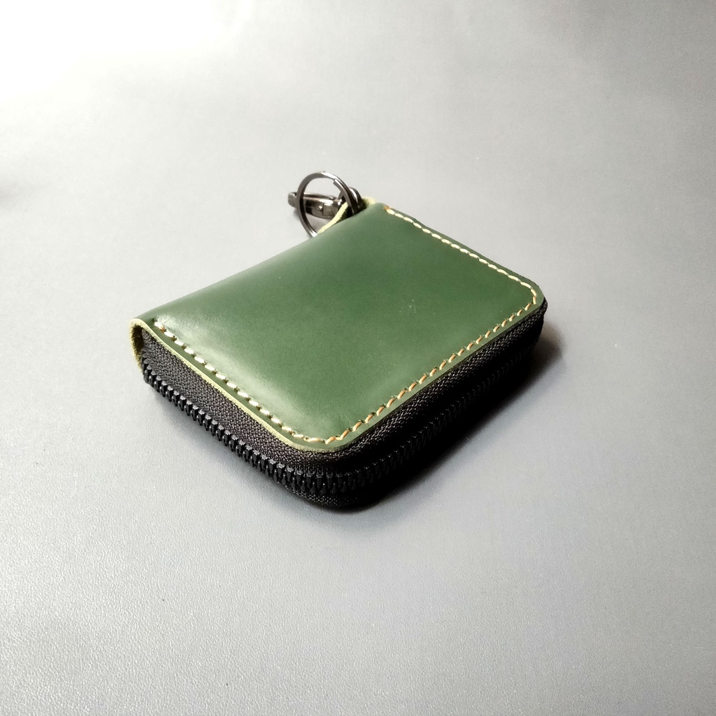 Dompet Stnk Mobil Kulit Green Gantungan Kunci Keyless [ Kulit Asli ]