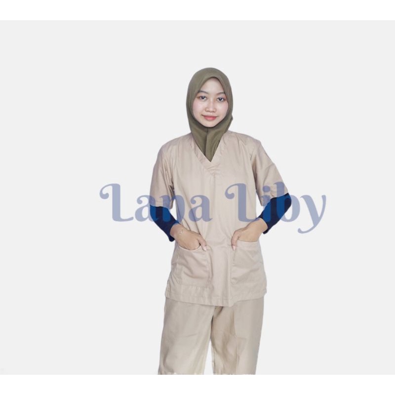Baju OK, Seragam Medis ATASAN SAJA / CELANA SAJA FREE BORDIR NAMA