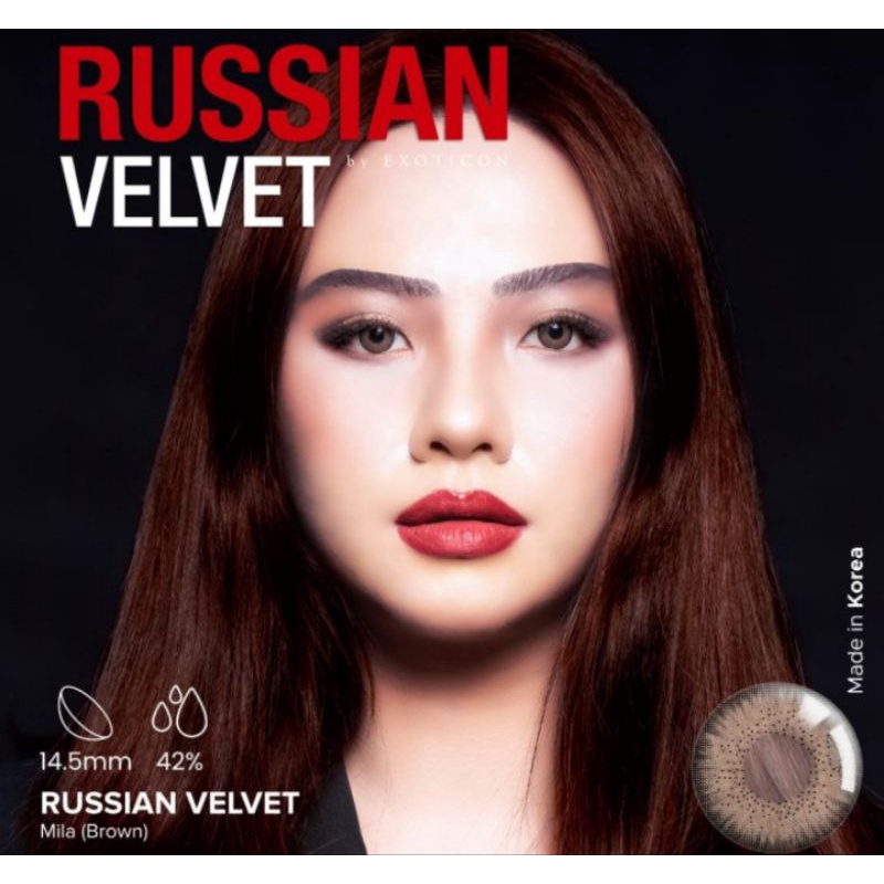 X2 Russian Velvet Softlens Warna Ukuran Normal Sampai -3.00