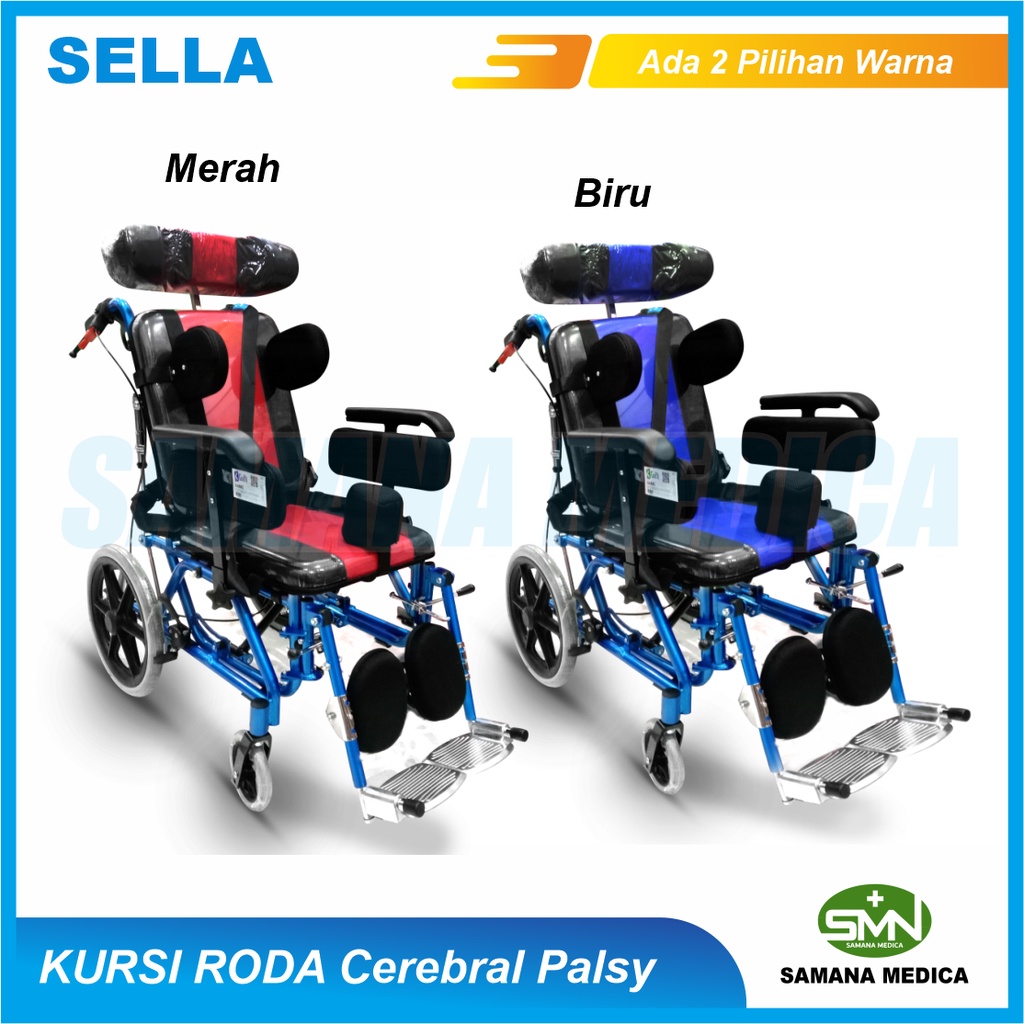 Kursi Roda Cerebral Palsy G458C Merk SELLA DEWASA cocok untuk penderita CP CEREBRAL PALSY Murah Promo