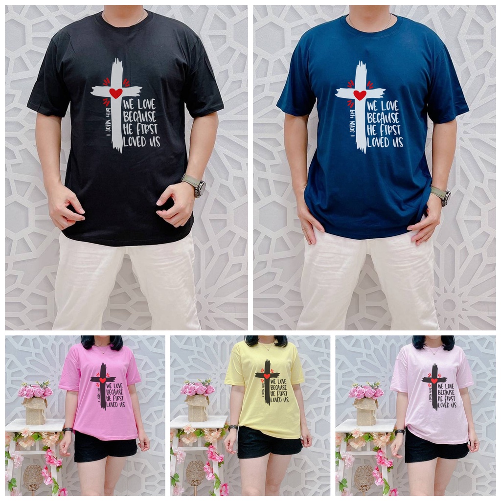 KAOS SALIB HATI / SALIB LOVE / KAOS JESUS / KAOS ROHANI / KAOS UNISEX / KAOS PRIA WANITA / KAOS SABL
