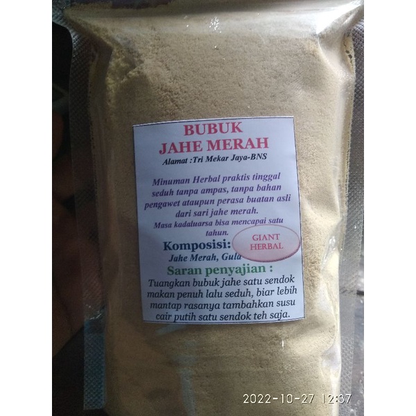 

Bubuk Jahe Merah siap seduh 500g