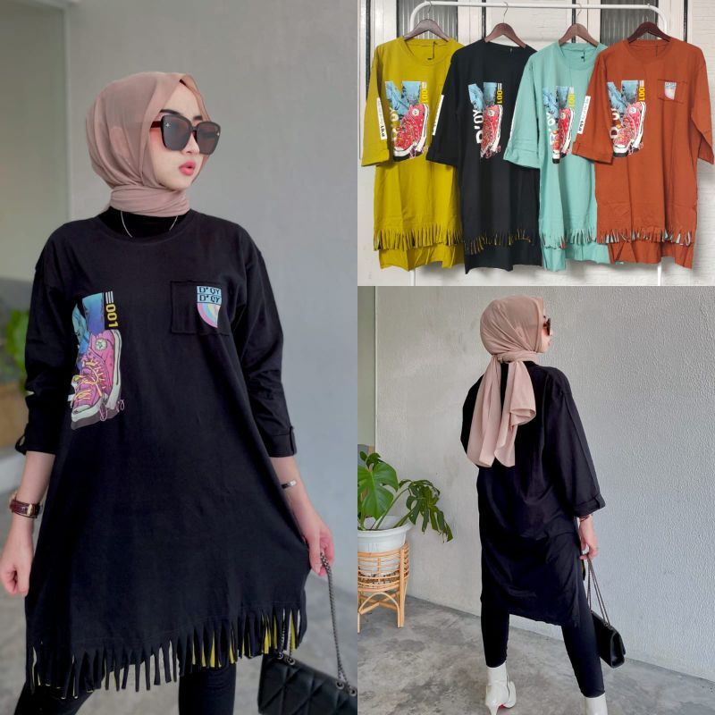Tunik Rawis Oversize Matt cotton combed premium 20s anti bakteri