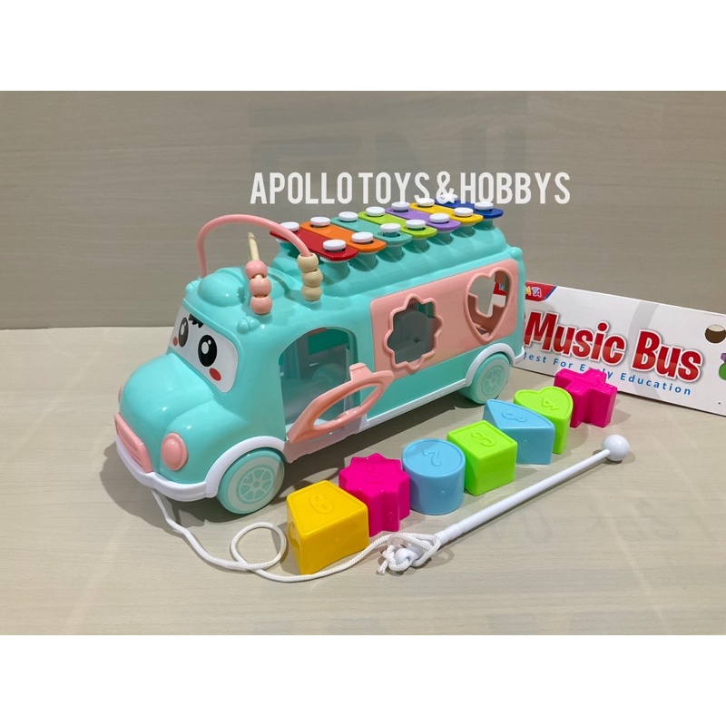 MAINAN ANAK TERBARU &quot; MOBIL CARTOON MUSIC BUS + XYLOPHONE &quot; YE20