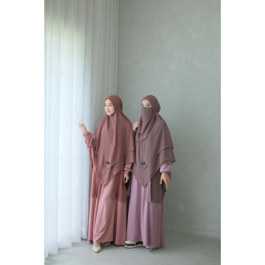Zea Set by Mumtaz hijab | Gamis semi outer set cadar Khimar syar'i | gamis terlaris terbaru 2022