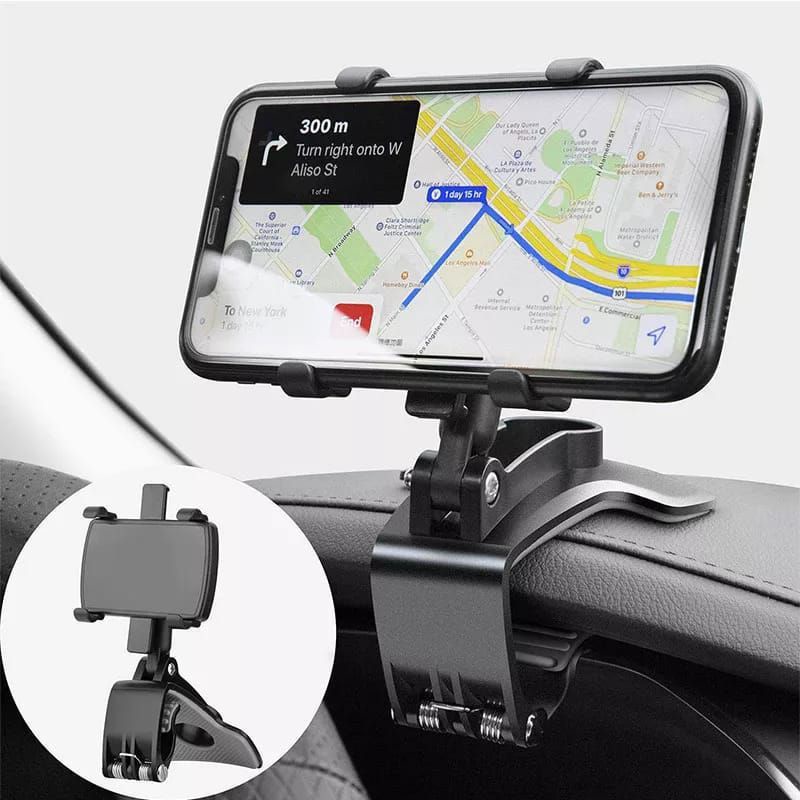 Holder Handphone Jepit / Holder Hp Dashboard Mobil 360 Derajat / Car Phone Bracket/Holder Mobil