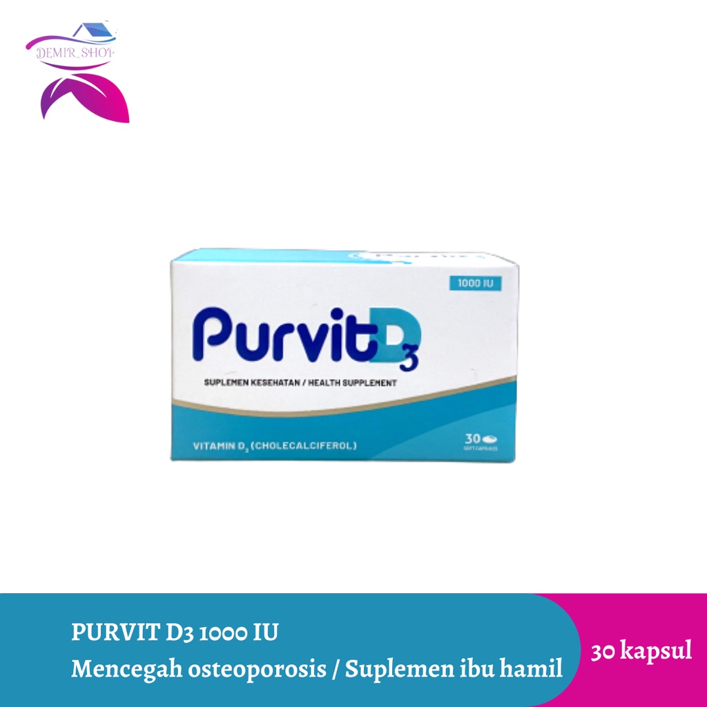 Purvit D3 1000 iu 30 Kapsul Suplemen Ibu Hamil / Kesehatan Tulang