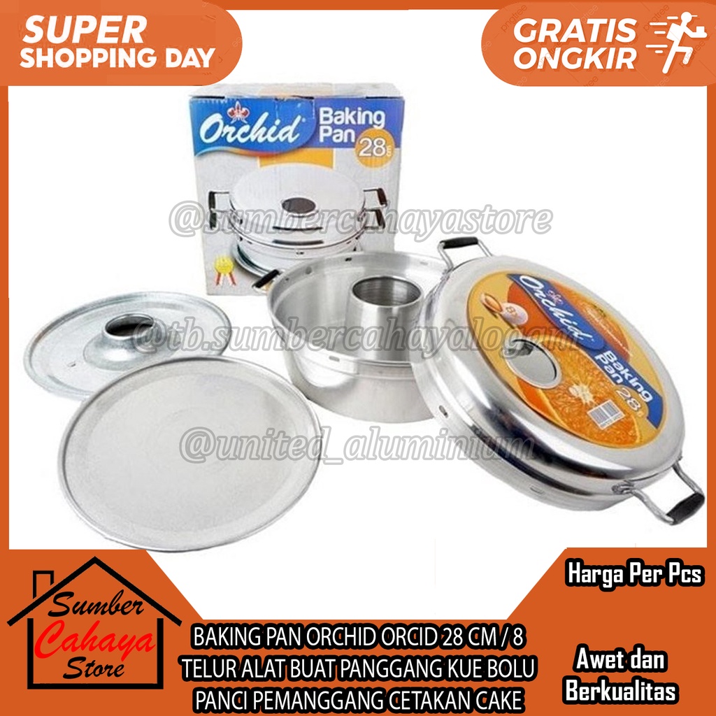 ORCHID BAKING PAN BEKING FAN ORCID 28 CM 8 TELUR LOYANG ALAT BUAT PANGGANG KUE MEMANGGANG BOLU PANCI
