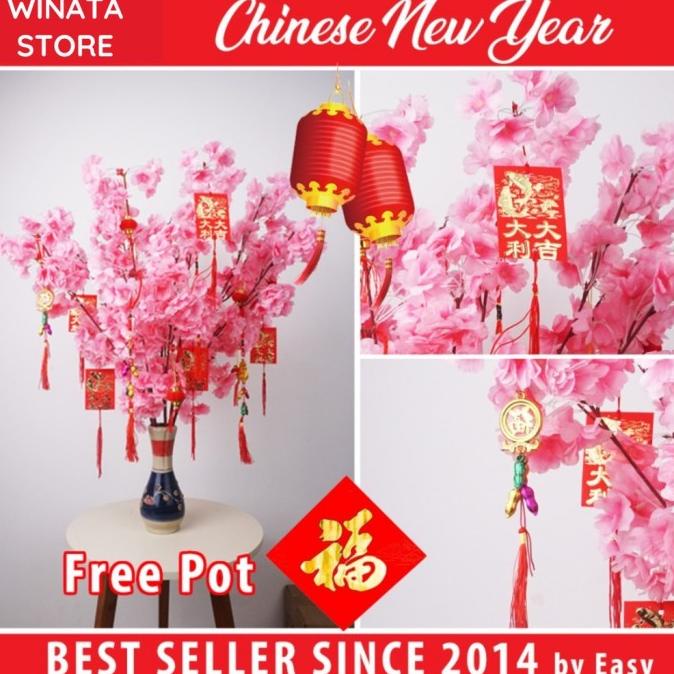

GU264 Pohon Imlek Angpao Bunga Sakura Meihua Sincia PREMIUM 70 cm