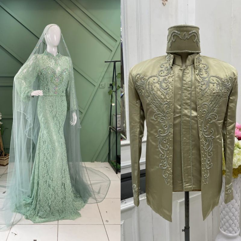 CAUPLE GAUN PENGANTIN DUYUNG | GAUN JUBAH|BAJU WEDDING BEREKOR | GAUN MEWAH  FUL PAYET | GAUN MODREN