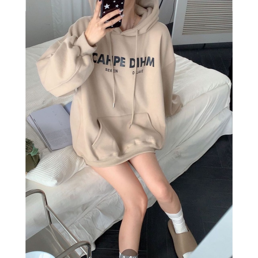 Sweater Hoodie Oversize | CAHFE DIHM Hoodie Sweater Pria Wanita Big size | Sweater Korean Style Kekinian