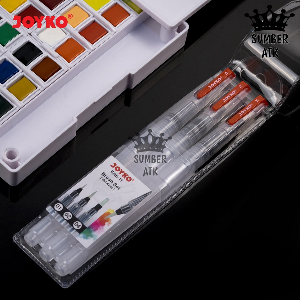 

HJK Brush Set Alat Lukis Kuas Cat Air Minyak Acrylic Joyko BRS-11