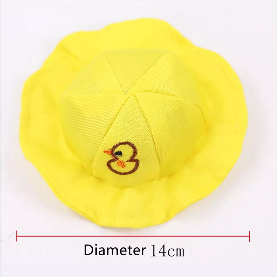 Pet Clothes Baju Summer Bebek Dengan Topi Untuk Anjing Dan Kucing