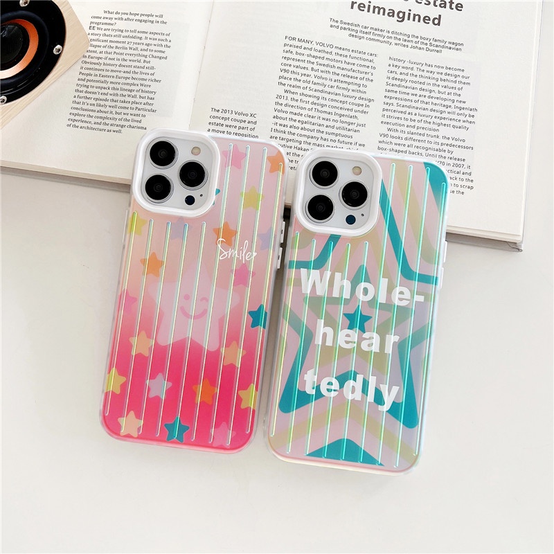 Soft Case Desain Pentagram Warna Pelangi Untuk IPhone 14 13 12 11 Pro Max