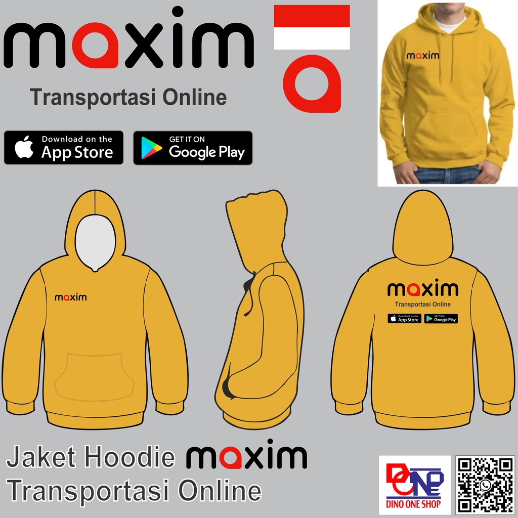 ZIPER HOODIE SWEATER MAXIM OJEK TRANSFORTASI ONLINE