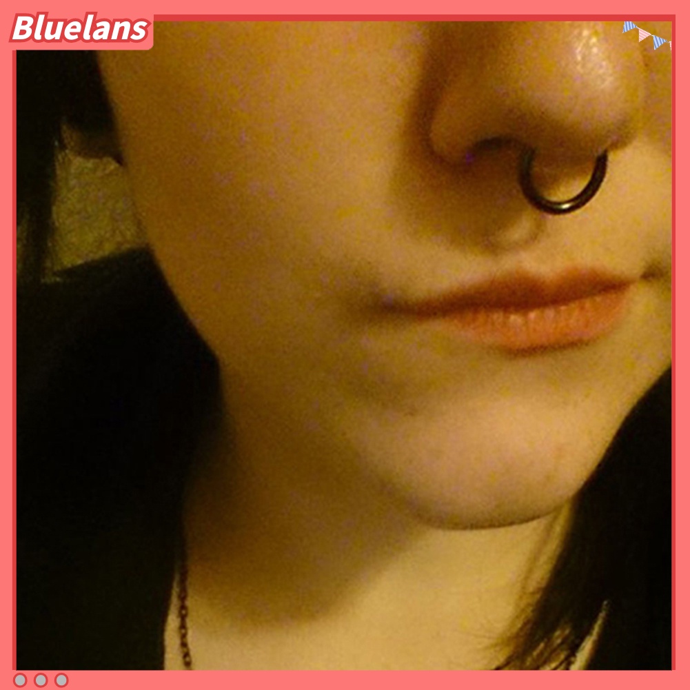 Bluelans 1 Pc 16G 14G Hinged Segment Hoop Ring Stainless Steel Lip Nose Septum Piercing