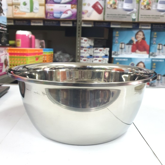 Baskom Ganom Stainless Steel 24cm Mangkok Korea Bowl Ware Cake