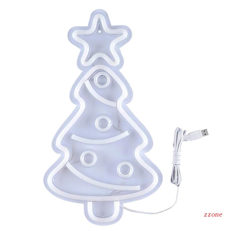Zzz Lampu Neon LED Tenaga USB Untuk Dekorasi Pohon Natal / Rumah / Pesta / Bar / Festival