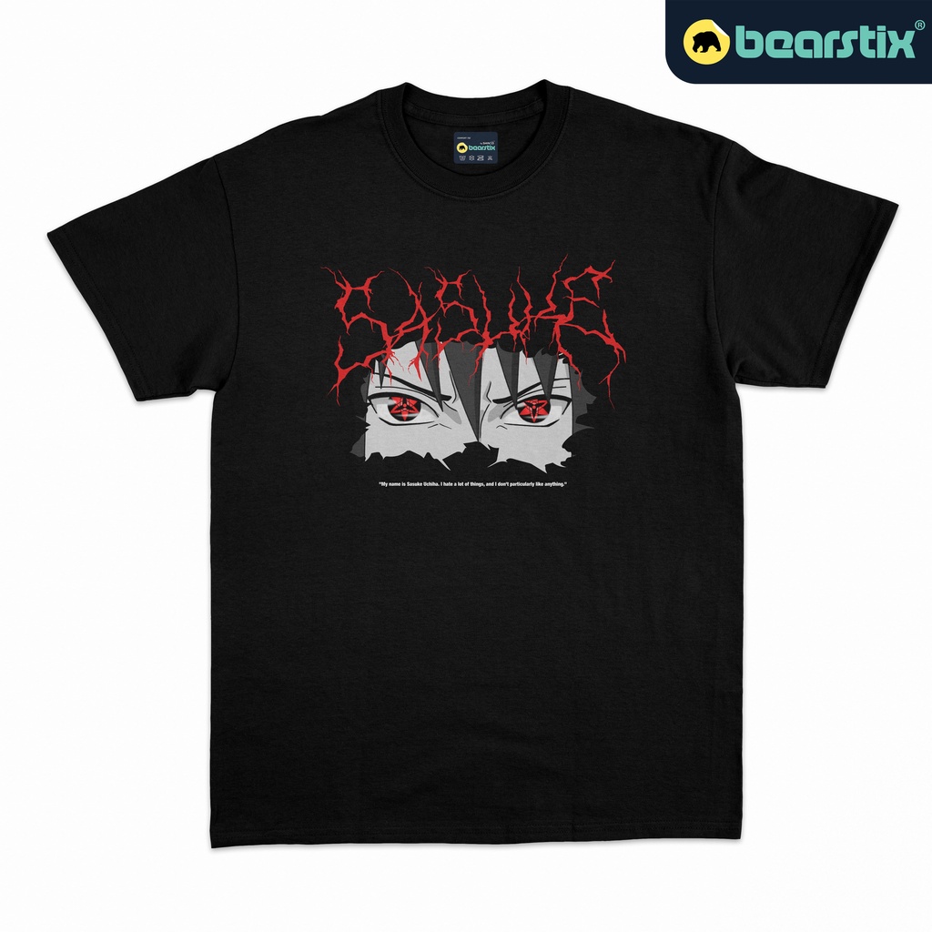 SHINZO - Kaos Uchiha Sasuke - Baju  Naruto - Tshirt Anime Streetwear