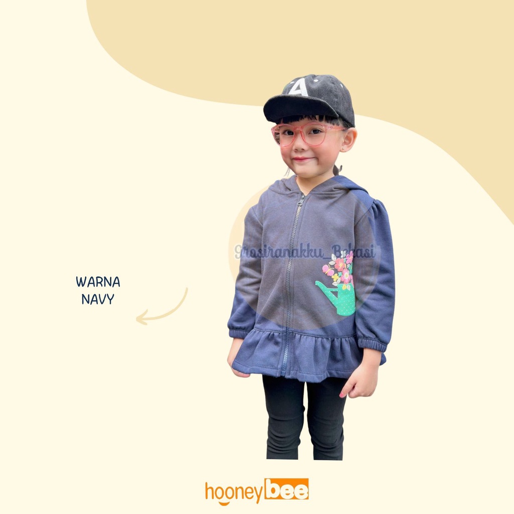 Jacket Anak Cewek Jemima Hooneybee Warna Navy Size 1-5 TH