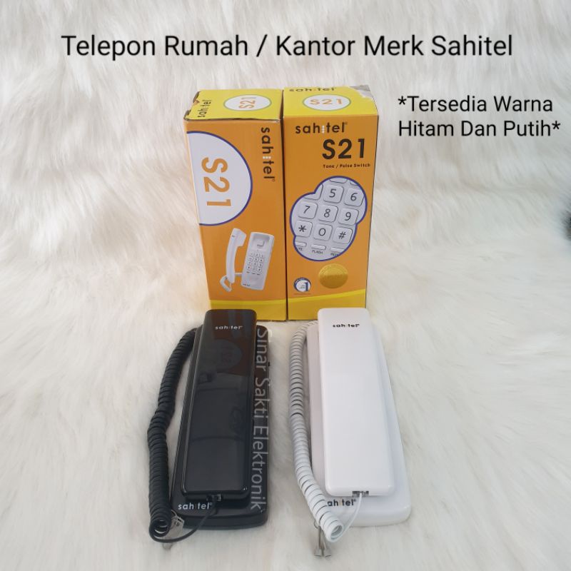 Telepon Rumah Kantor Sahitel Pesawat Telpon Telfon S21 S 21 Hitam Putih