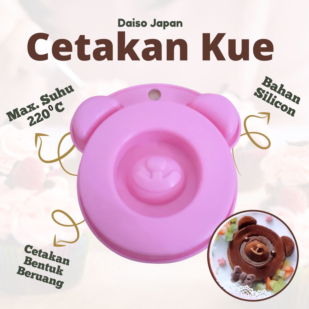 Cetakan Kue Beruang DAISO JAPAN Roll Cake Bear  bento tools Silikon