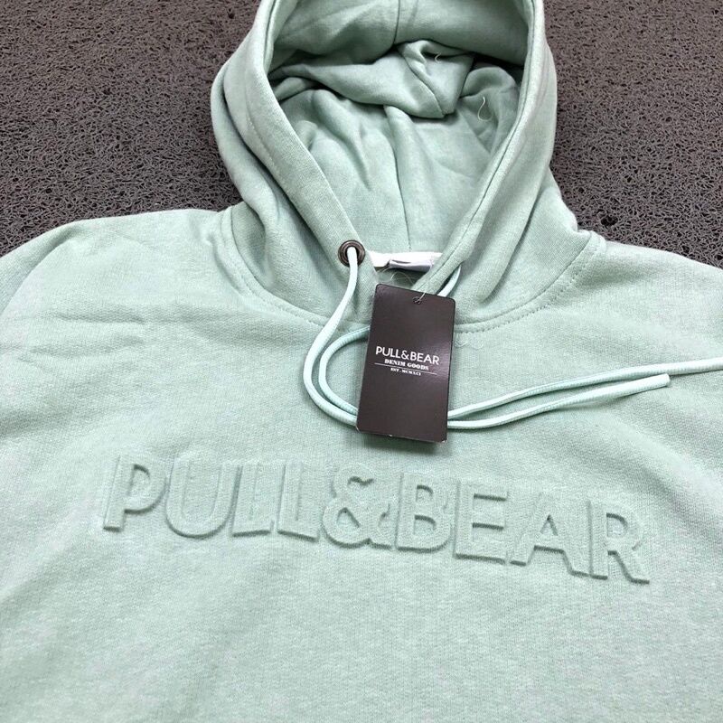 Jaket Hoodie PullBear Emboss 3D Hitam - Sweater Pull &amp; Bear Premium Unisex