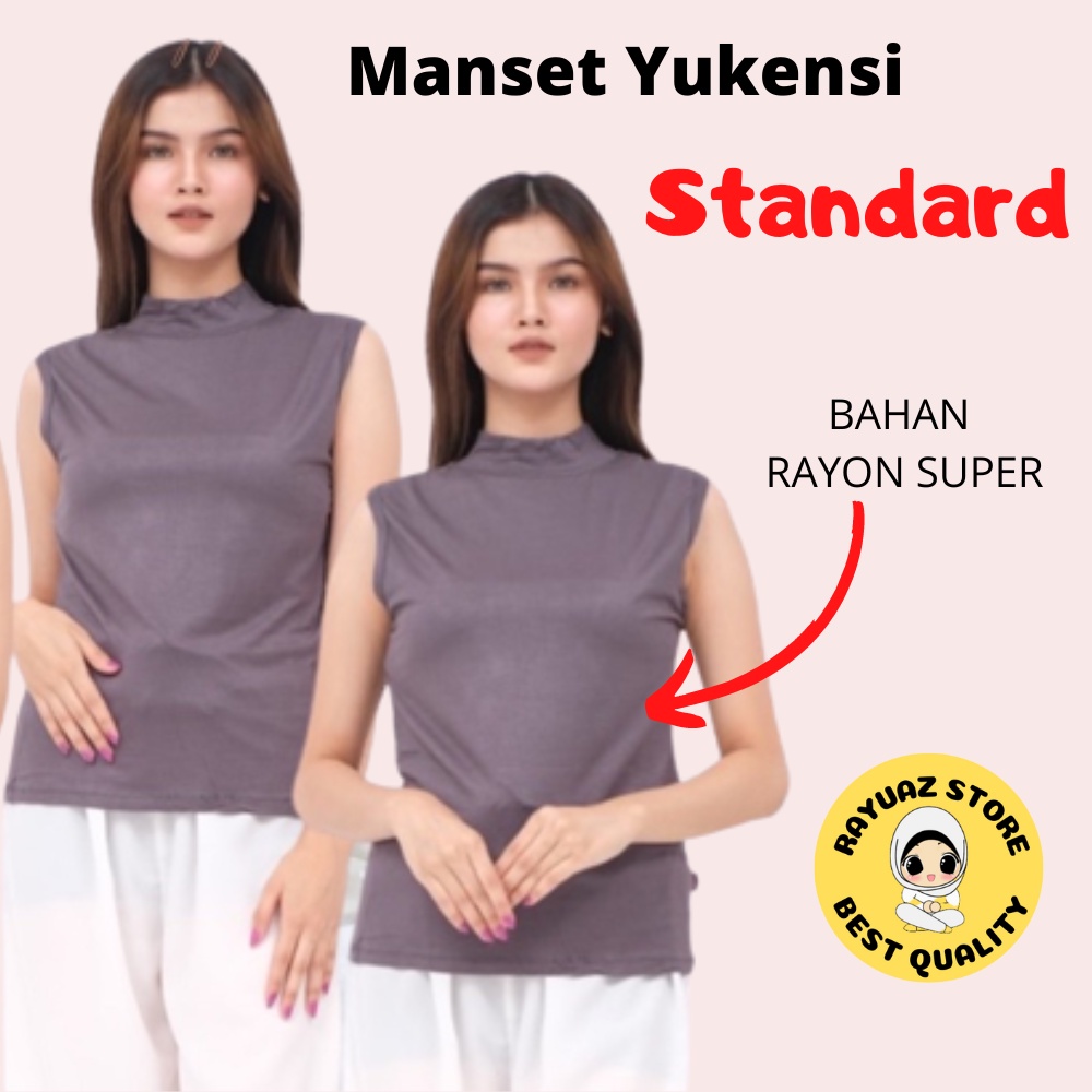 Manset Inner Baju Yukensi Lekbong Lengan Buntung Kerah Turleneck Bahan Rayon Super