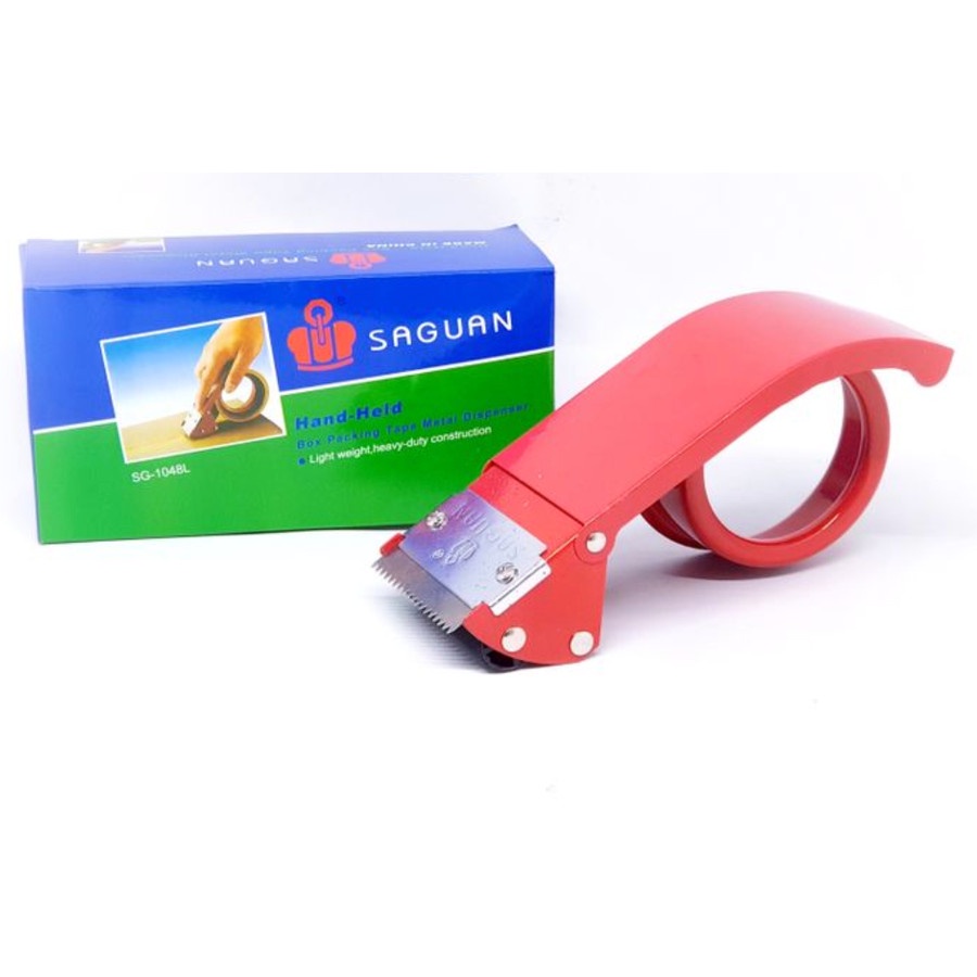 Dispenser Lakban 2 inch bahan Besi Tape Dispenser 2inch warna MERAH 2&quot; Alat Pemotong Isolasi Lakban Potong