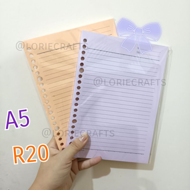 

Kertas Binder Loose Leaf A5 RING 20 HVS Whitelines Lines Loose Dot Grid Square 70 | 80 | 100gsm