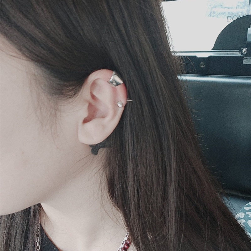 Papaozhu 1PC Non Tindik Minimalis Perak Telinga Cuff Anting Untuk Wanita Pria Unisex Tulang Rawan Klip on Hoop Earring Ear Bone Clamp Perhiasan