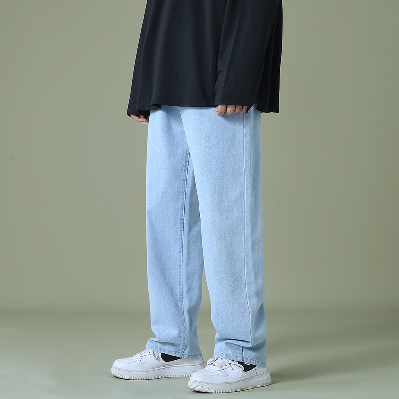 Celana jeans pria murah korean style loose pant celana jeans panjang pria