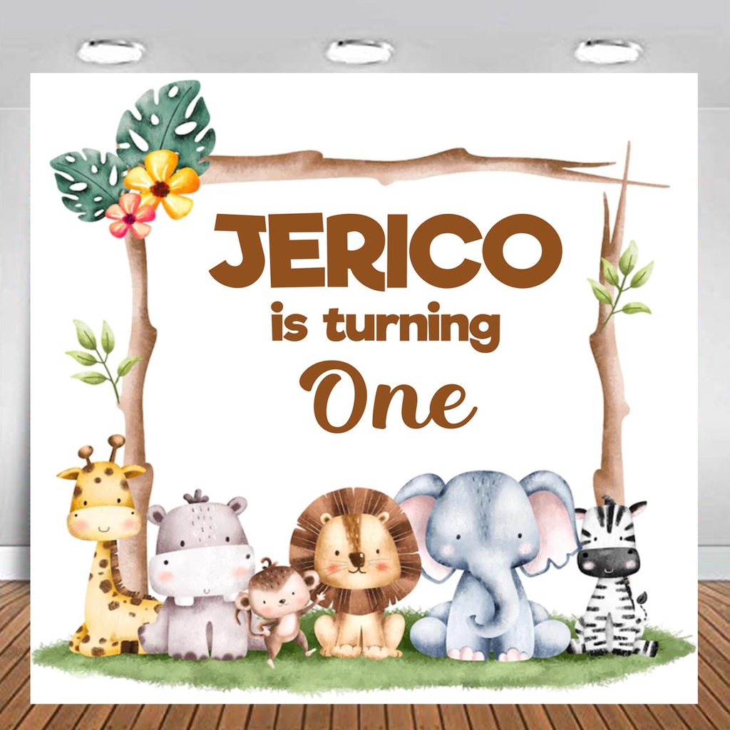 Animal With Frame Backdrop Birthday / Banner Flexi Ulang Tahun / Hiasan Dinding / Background