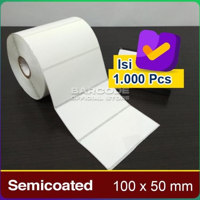 

LABEL BARCODE 100 X 50 (1 LINE) KERTAS STICKER LABEL SEMICOATED 100x50