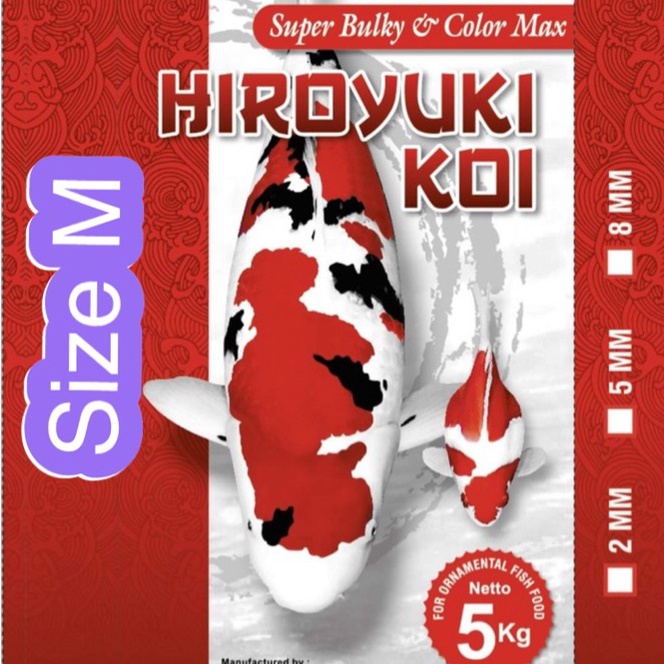 Hiroyuki koi food super bulky & color freshpack 5 kg size M
