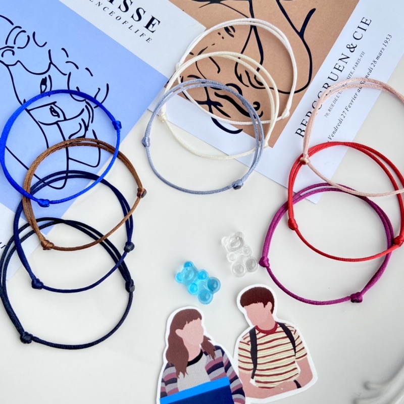 Gelang polos Tali Satin Lembut 1mm || Gelang tali hitam | Gelang polos 10 varian warna